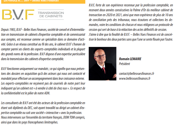 Depuis 1983, B.V.F - Belles Vues Finances, société…